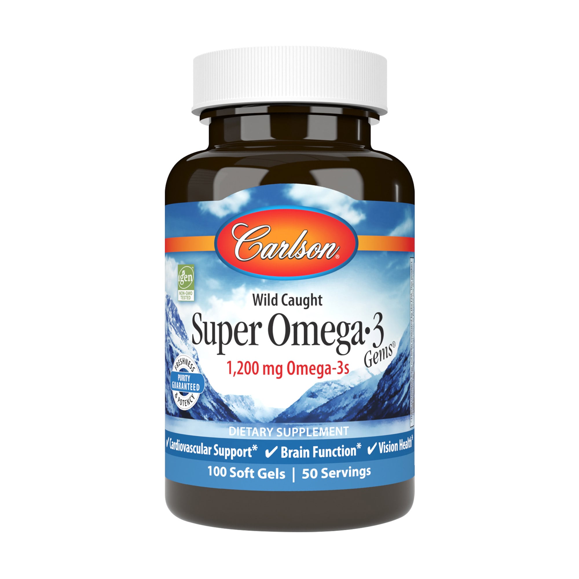Омега-3 Carlson Labs Super Omega-3 1200 мг, 100 капсул