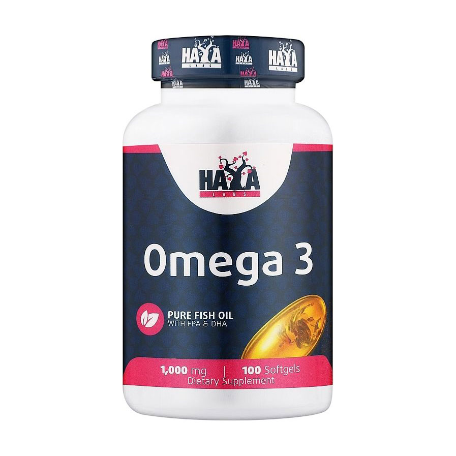Омега 3 Haya Labs Omega 3, 1000 мг, 100 гелевих капсул