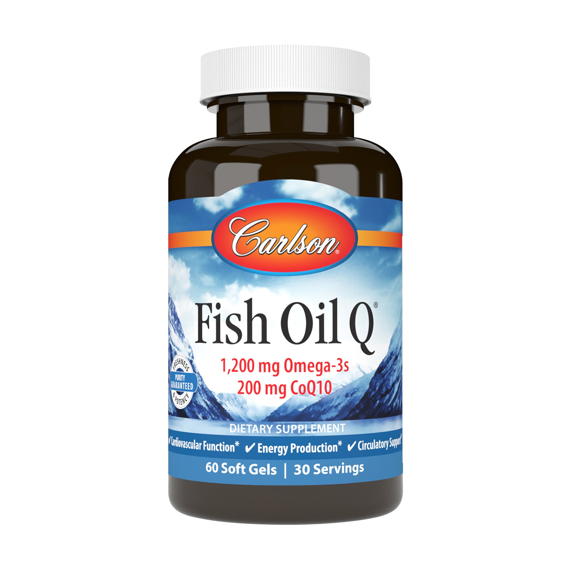 Риб'ячий жир Омега-3 Carlson Labs Fish Oil Q 1200 мг + коензим Q10, 60 капсул